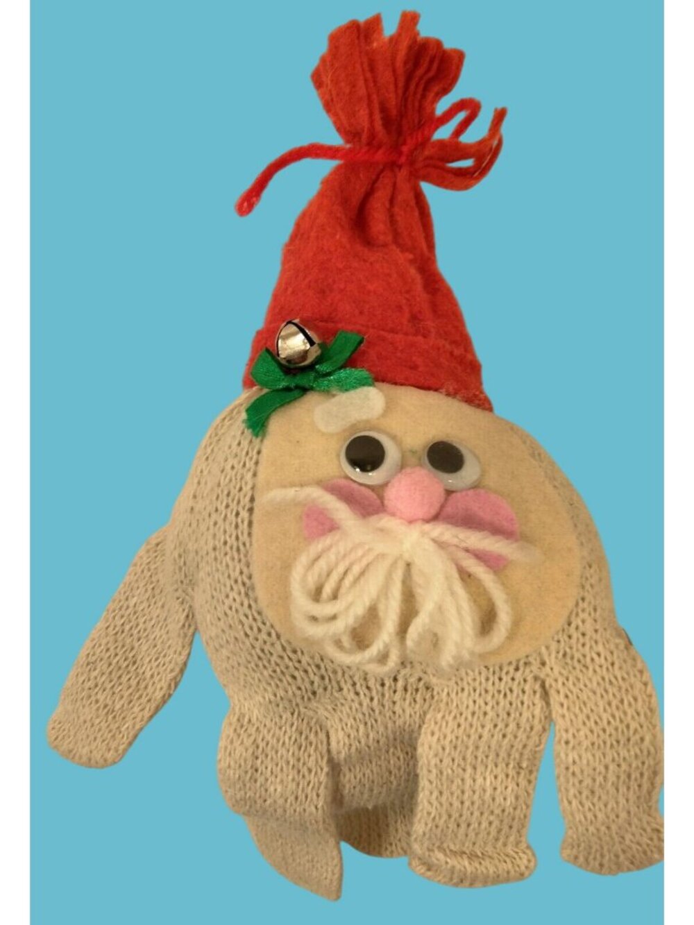 Santa Glove Ornament Christmas Gnome Primitive Rustic Handcrafted Cottagecore